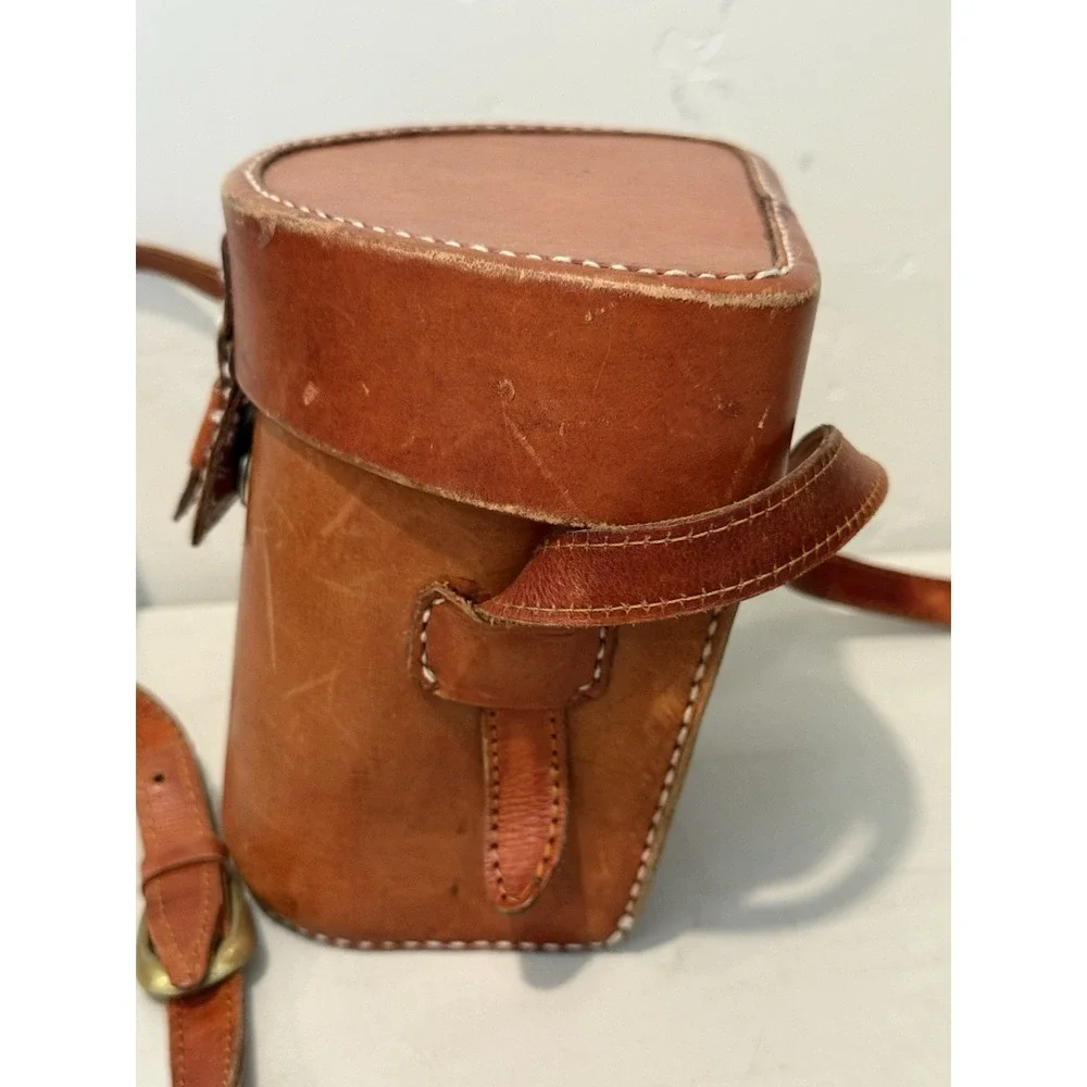 Vintage Genuine Leather Motorcycle/Bicycle Handlebar Saddlebag & Shoulder Strap